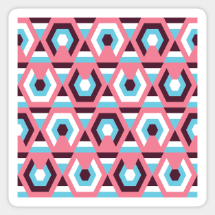 Hexagon Geometric Abstract Modern Retro Pattern Sticker